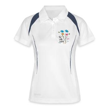 L’amour est la réponse, Liebe - Polo respirant Femme - blanc/marine - Devant