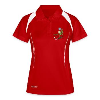 Vegan, Kräuter - Frauen Polo atmungsaktiv - Weiß/Navy - Vorne