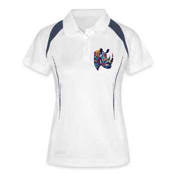 Rhinoceros - Women's Polo breathable - white/navy - Front