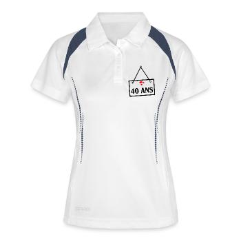 40. 40 ANS. 40e ANNIVERSAIRE. ANNIVERSAIRE 40 ANS. - Polo respirant Femme - blanc/marine - Devant