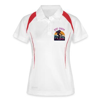 Bike Queen - pour les femmes à vélo - Polo respirant Femme - blanc/marine - Devant