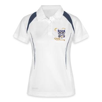 good morning, owl - Women's Polo breathable - white/navy - Front