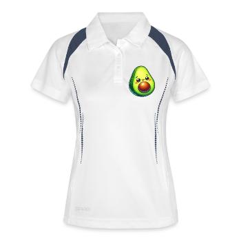 Avocado - Frauen Polo atmungsaktiv - Weiß/Navy - Vorne