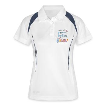 Écolier Enfant - Polo respirant Femme - blanc/marine - Devant