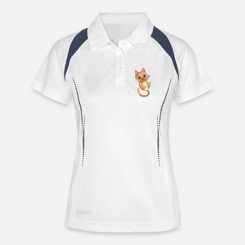 Cute Orange kitten - Women's Polo breathable - white/navy