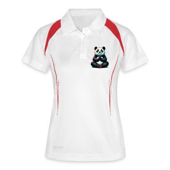 Panda - Polo respirant Femme - blanc/marine - Devant