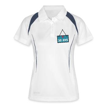 30. 30 YEARS. 30th ANNIVERSARY. 30 YEARS ANNIVERSARY. - Women's Polo breathable - white/navy - Front