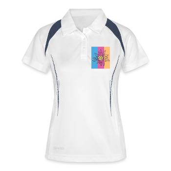 Edelweiß. - Frauen Polo atmungsaktiv - Weiß/Navy - Vorne