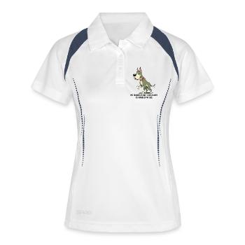 Mein Training: 100% sanfter Riese, 0%... - Frauen Polo atmungsaktiv - Weiß/Navy - Vorne