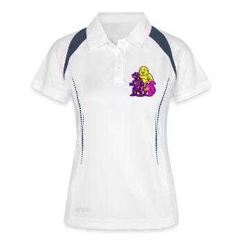 Super Trio Pop Art ! - Polo respirant Femme - blanc/marine - Devant