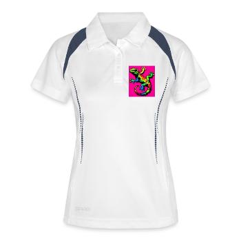 Gecko - Polo respirant Femme - blanc/marine - Devant
