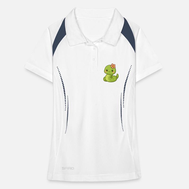 Mignon serpent dame avec fleur Polo respirant Femme