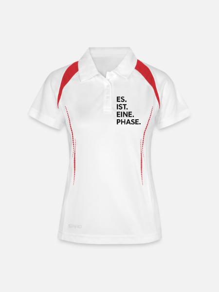 Es. ist. eine. Phase. - Frauen Polo atmungsaktiv - Weiß/Navy