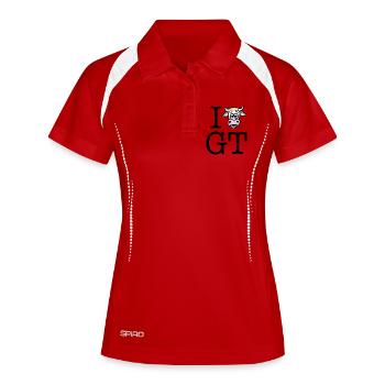 Ich liebe Gütersloh, Vox-Rindvieh-Style - Frauen Polo atmungsaktiv - Weiß/Navy - Vorne