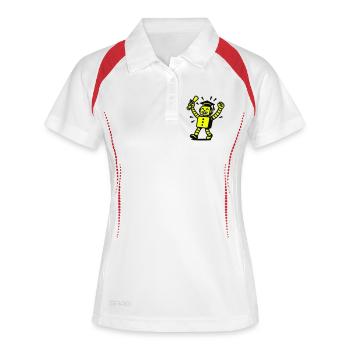 Roboter Diplom - Frauen Polo atmungsaktiv - Weiß/Navy - Vorne