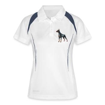 Doberman - Cool Low Poly  Logo - Women's Polo breathable - white/navy - Front