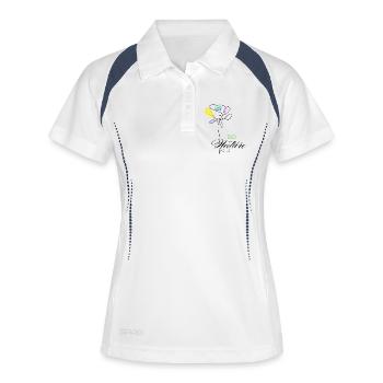 Colorful Organic Nature Flowers - Women's Polo breathable - white/navy - Front