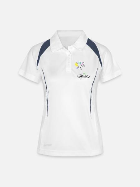 Colorful Organic Nature Flowers - Women's Polo breathable - white/navy