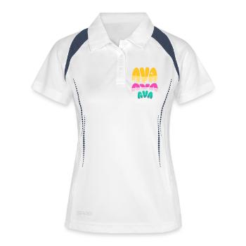 AVA  - Frauen Polo atmungsaktiv - Weiß/Navy - Vorne