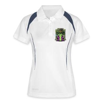 Cute Halloween Broccoli Wizard Witch Cartoon - Women's Polo breathable - white/navy - Front