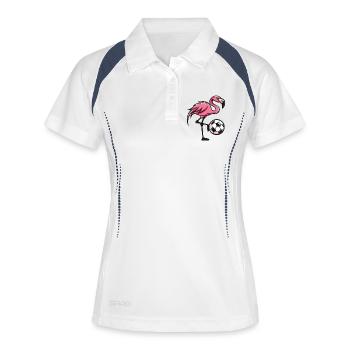 Flamingo Football Comic - Polo respirant Femme - blanc/marine - Devant