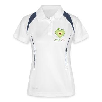 Amour au cœur d’avocat - Polo respirant Femme - blanc/marine - Devant