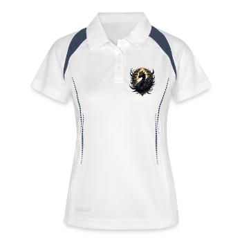 Imperial Black Swan on Golden Hoop - Women's Polo breathable - white/navy - Front