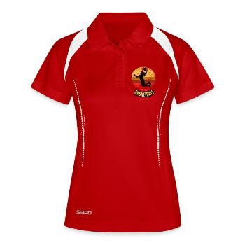 Dunning silhouette at retro sunset - Women's Polo breathable - white/navy - Front