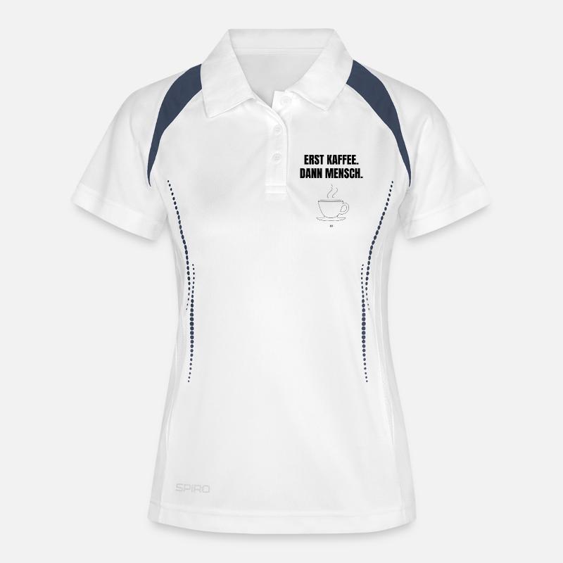 First coffee. Then man. - Women's Polo breathable - white/navy