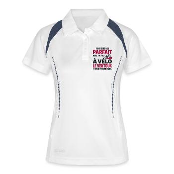 j ai fais le ventoux à vélo cadeau velo cycliste - Polo respirant Femme - blanc/marine - Devant