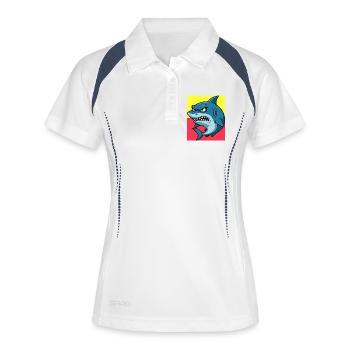 Requin - Polo respirant Femme - blanc/marine - Devant