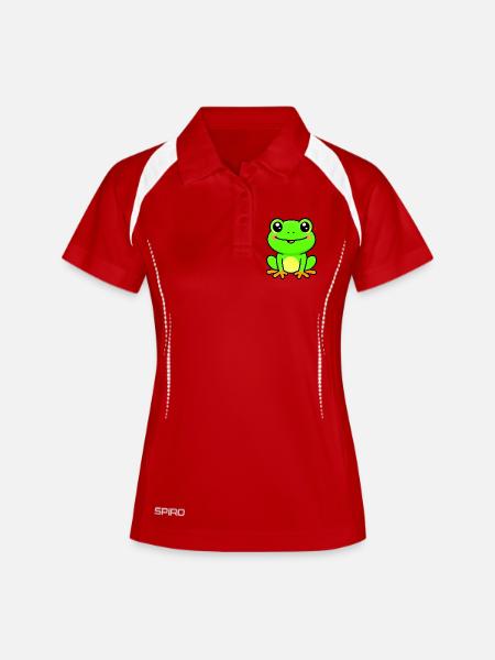 Bright Lime Frog Charm - Women's Polo breathable - white/navy