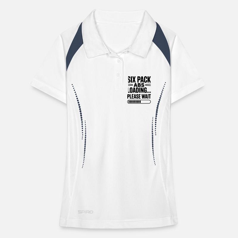 Six Pack Abs Loading... Please Wait Women's Polo breathable