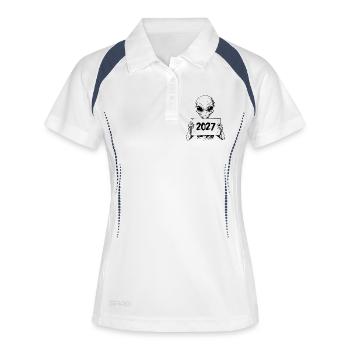 étranger - Polo respirant Femme - blanc/marine - Devant