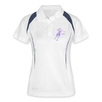 Pickleball scene Design für Pickleball Athlet Fans - Frauen Polo atmungsaktiv - Weiß/Navy - Vorne