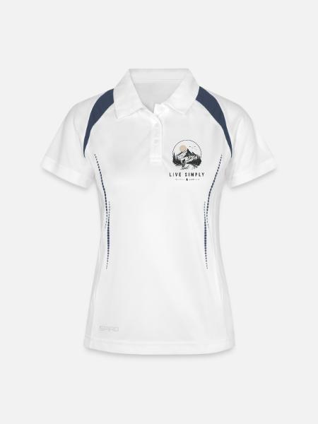 Road bike bike mountain bike tour - Women's Polo breathable - white/navy
