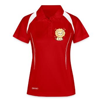 Cuddly lion friend with star shine - Women's Polo breathable - white/navy - Front