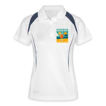 Summer Vibes - Frauen Polo atmungsaktiv - Weiß/Navy - Vorne