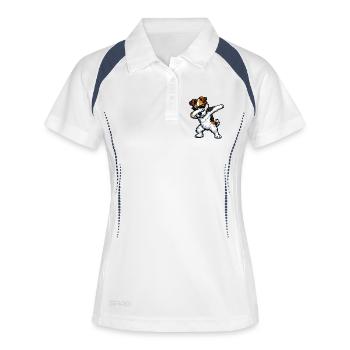 Dab du Fox Terrier dans un style comic - Polo respirant Femme - blanc/marine - Devant