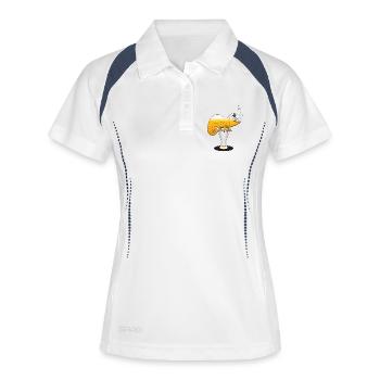 Caméléon Buveur de Bière - Polo respirant Femme - blanc/marine - Devant