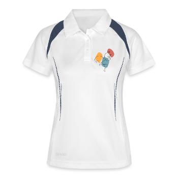 Lineart rooster with colour background - Women's Polo breathable - white/navy - Front