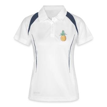 Ananas - Frauen Polo atmungsaktiv - Weiß/Navy - Vorne