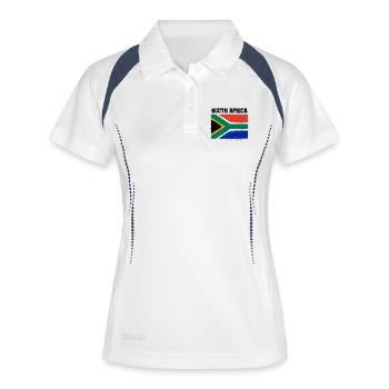 Afrique du Sud - Polo respirant Femme - blanc/marine - Devant