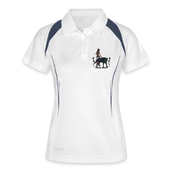 Fée renversante avec le loup - Polo respirant Femme - blanc/marine - Devant