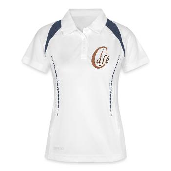 Coffee bean cafe coffee - Women's Polo breathable - white/navy - Front
