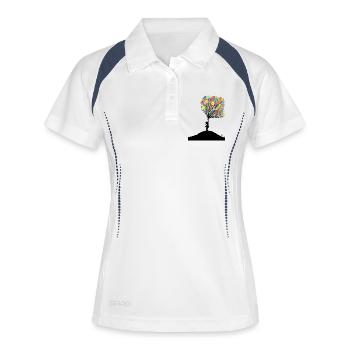 Luftballons, Ballons by Le&Je - Frauen Polo atmungsaktiv - Weiß/Navy - Vorne