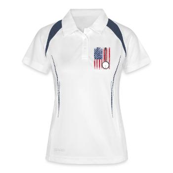 Banjo USA Drapeau - Polo respirant Femme - blanc/marine - Devant