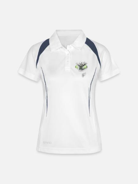 Dark Dragon Glowing Eyes  Fantasy Creature T-Shirt - Polo respirant Femme - blanc/marine