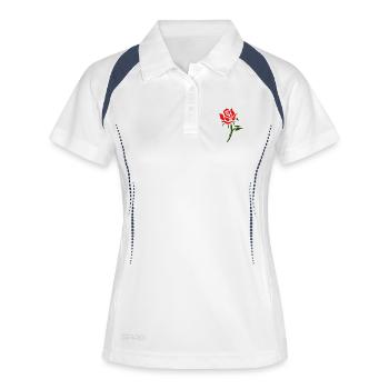 pink - Frauen Polo atmungsaktiv - Weiß/Navy - Vorne
