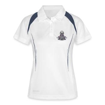 Abstract decorative floral design, mandala - Women's Polo breathable - white/navy - Front
